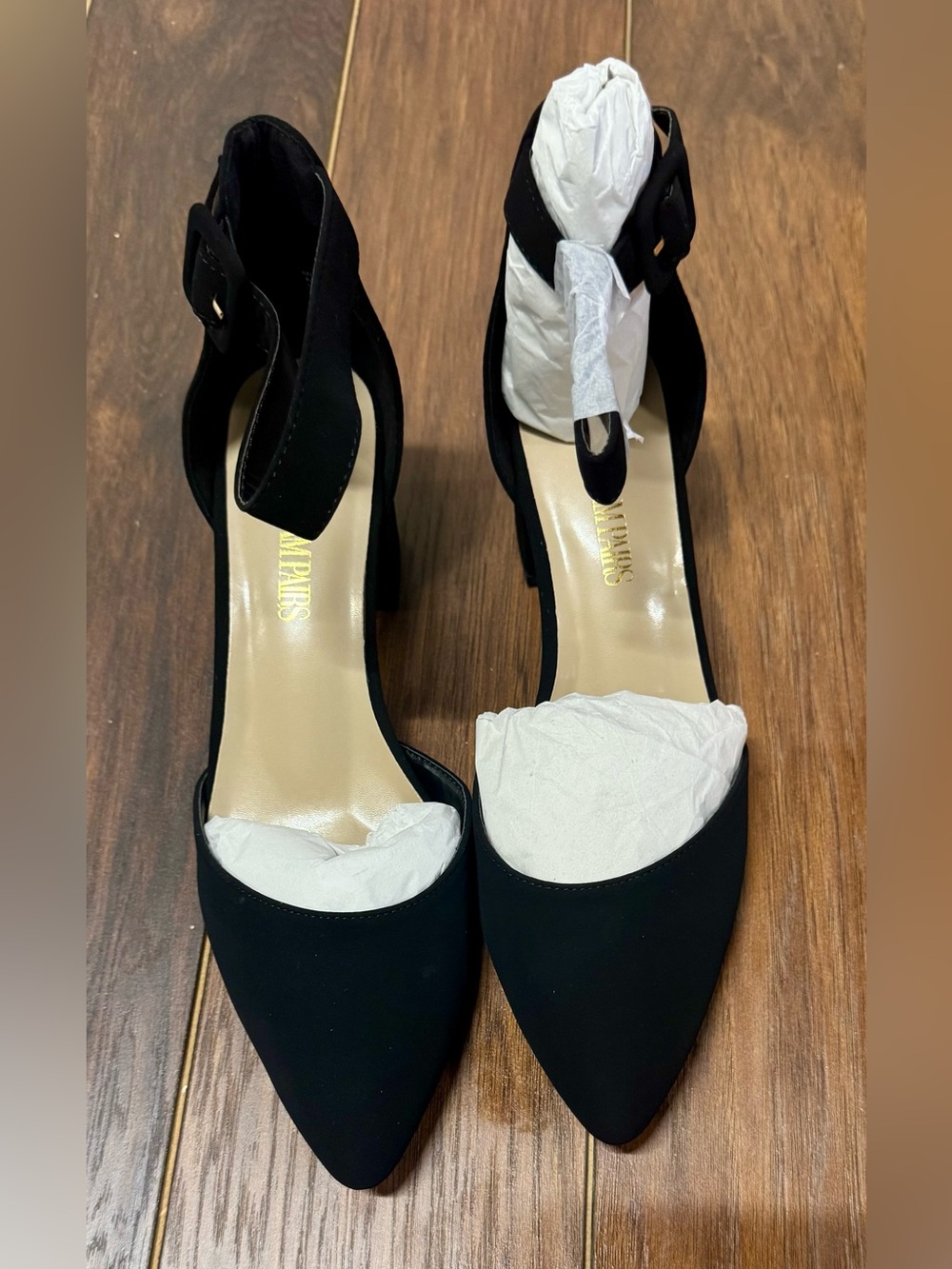 Dream Pairs Black Annee Heels 8.5 Block Chunky Nubuck